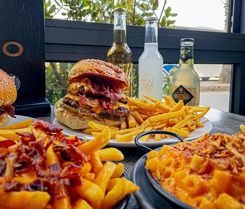 Loaded Fries and Double Bacon Cheese Burger